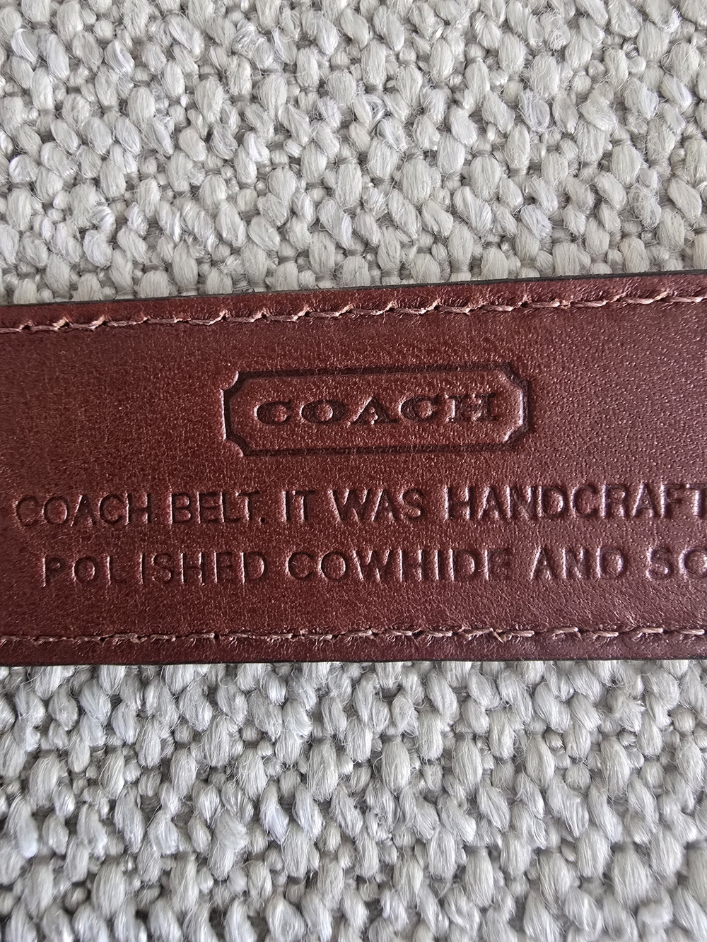 Vintage Coach Men's Black Leather Belt Size 36 / 90 CM Solid Brass Buckle - Picture 3 of 6